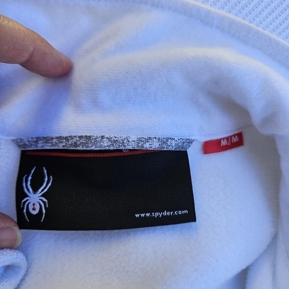 Spyder white full zip waffle knit jacket medium - Picture 8 of 8